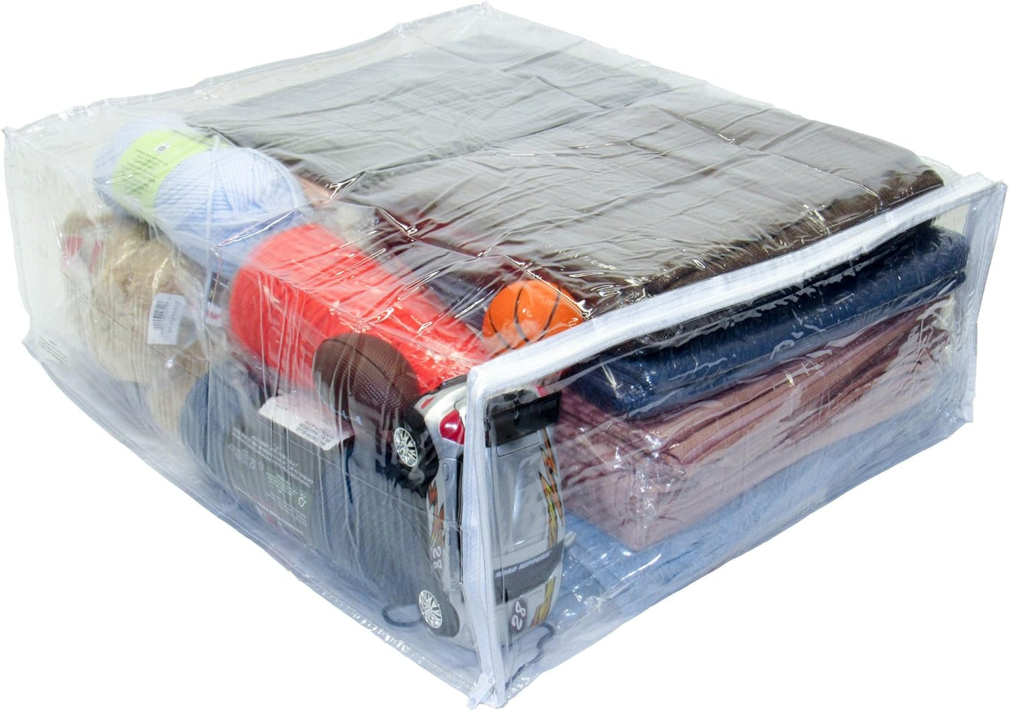 5-Pack X-Large (20" X 23" X 8") Heavy Duty Vinyl Zippered Storage Bags (Clear) for Sweaters, Blankets, Comforters, Bedding Sets (15.9 Gallon)