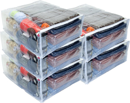 5-Pack X-Large (20" X 23" X 8") Heavy Duty Vinyl Zippered Storage Bags (Clear) for Sweaters, Blankets, Comforters, Bedding Sets (15.9 Gallon)