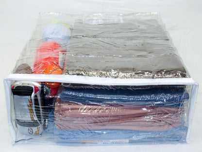 5-Pack X-Large (20" X 23" X 8") Heavy Duty Vinyl Zippered Storage Bags (Clear) for Sweaters, Blankets, Comforters, Bedding Sets (15.9 Gallon)